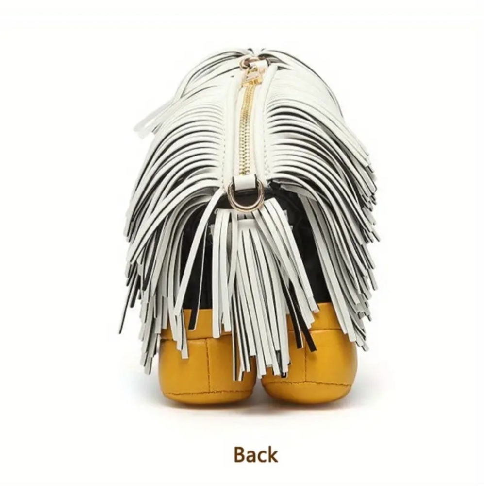 (KS Insp) Trendy (White)Chow Chow Tassel Dog Crossbody Bag. RSP$800 - Picture 4 of 7